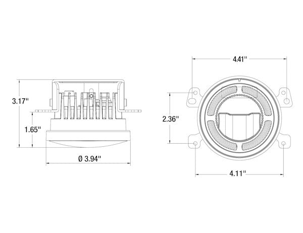 4 Inch Wide LED Fog Light