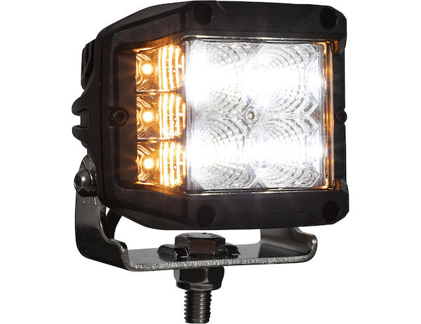 4 Inch Wide Angle Edgeless LED Work Light with Strobe - Square Lens