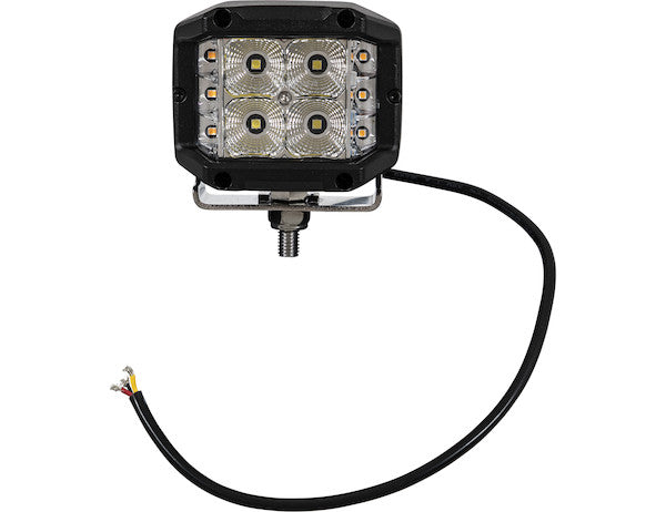 4 Inch Wide LED Flood Light with Strobe - Square Lens