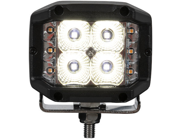 4 Inch Wide Angle Edgeless LED Work Light with Strobe - Square Lens