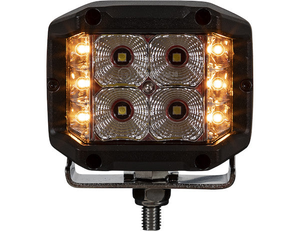4 Inch Wide Angle Edgeless LED Work Light with Strobe - Square Lens