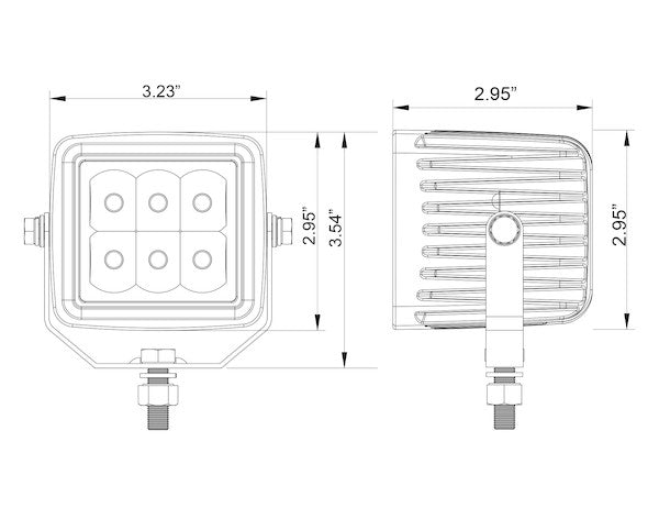 3 Inch Square LED Clear Spot Light