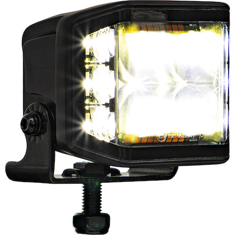 4 Inch Wide LED Flood Light with Strobe - Square Lens