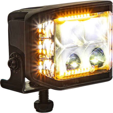 4 Inch Wide LED Flood Light with Strobe - Square Lens