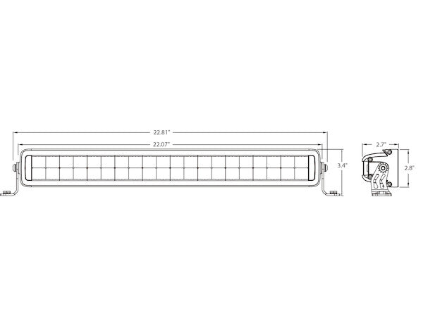 Edgeless Ultra Bright Combination Spot-Flood LED Light Bar - Dual Row, 22 Inch Width