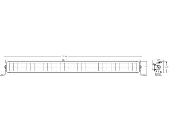 Edgeless Ultra Bright Combination Spot-Flood LED Light Bar - Dual Row, 32 Inch Width