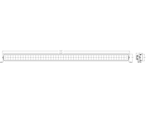 Edgeless Ultra Bright Combination Spot-Flood LED Light Bar - Dual Row, 50 Inch Width