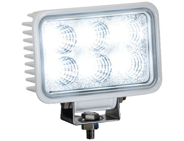 4 Inch by 6 Inch Rectangular LED Clear Spot Light With White Housing