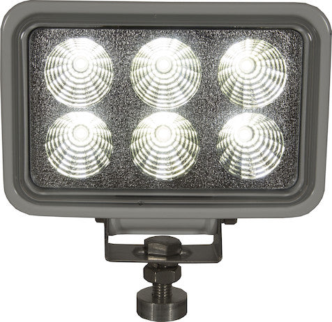 4 Inch by 6 Inch Rectangular LED Clear Spot Light With White Housing