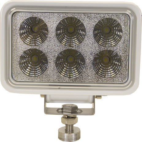 4 Inch by 6 Inch Rectangular LED Clear Spot Light With White Housing