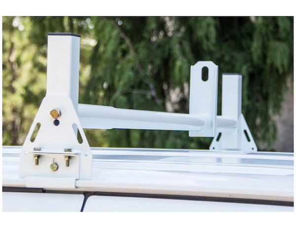 White Van Ladder Rack Set - 2 Bars And 2 Clamps