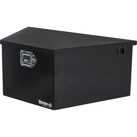 31 Inch Wide Gloss Black Powder Coated Steel Dump Trailer Pump Box For A-Frame Trailers
