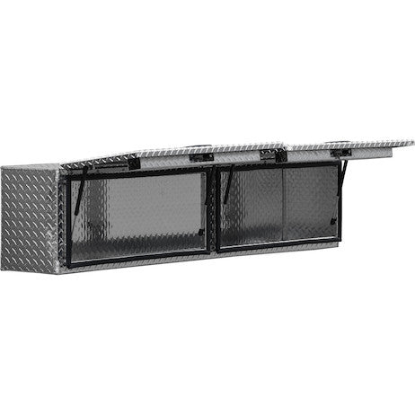 18x16x88 Inch Diamond Tread Aluminum Topsider Truck Box with Flip-Up Doors