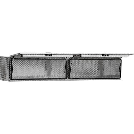 18x16x88 Inch Diamond Tread Aluminum Topsider Truck Box with Flip-Up Doors