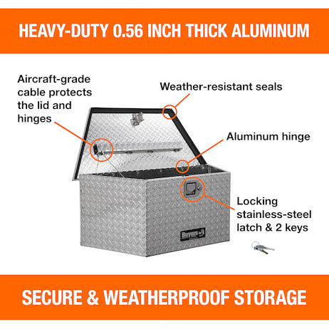 35 Inch Wide Diamond Tread Aluminum Trailer Tongue Truck Box