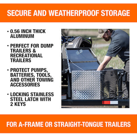 35 Inch Wide Diamond Tread Aluminum Trailer Tongue Truck Box