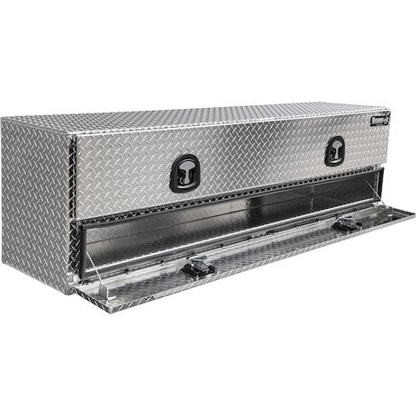 21x18x96 Inch Diamond Tread Aluminum Heavy-Duty Flatbed Contractor With Lower Door