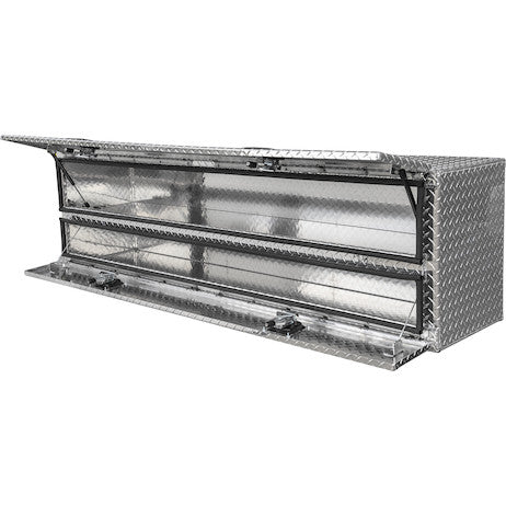 21x18x96 Inch Diamond Tread Aluminum Heavy-Duty Flatbed Contractor With Lower Door