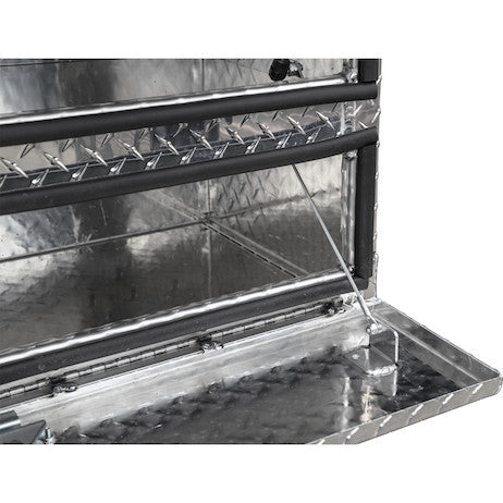 21x18x90 Inch Diamond Tread Aluminum Heavy-Duty Flatbed Contractor With Lower Door