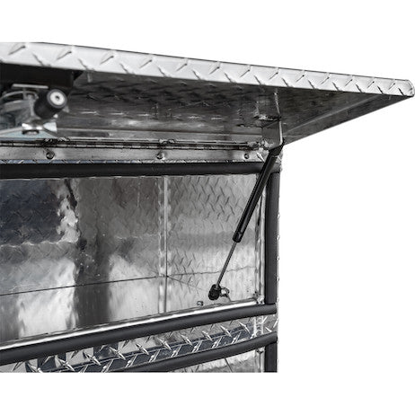 21x18x90 Inch Diamond Tread Aluminum Heavy-Duty Flatbed Contractor With Lower Door