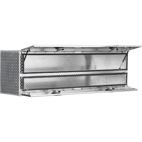21x18x96 Inch Diamond Tread Aluminum Heavy-Duty Flatbed Contractor With Lower Door