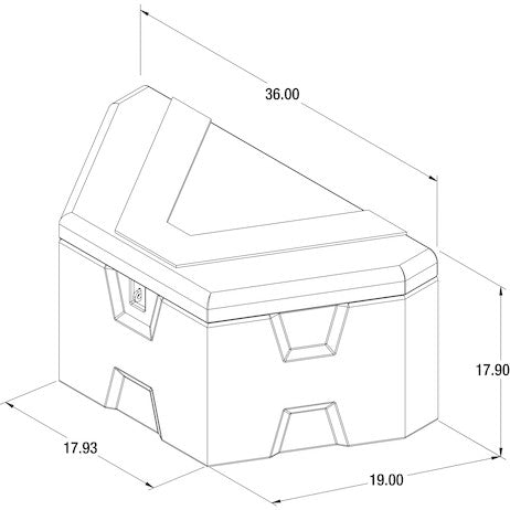1701679 - 36 Inch Wide White Poly Trailer Tongue Truck Box