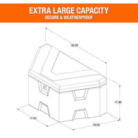 36 Inch Wide White Poly Trailer Tongue Truck Box