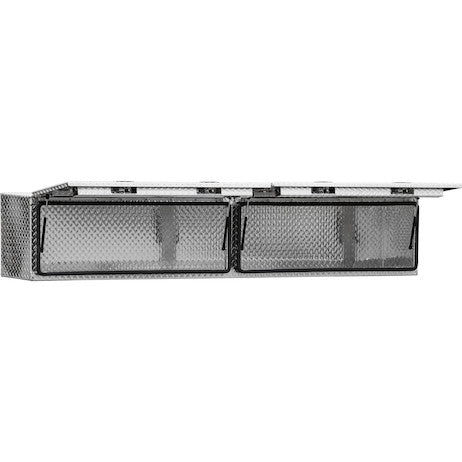 18x16x88 Inch Diamond Tread Aluminum Topsider Truck Box with Flip-Up Doors
