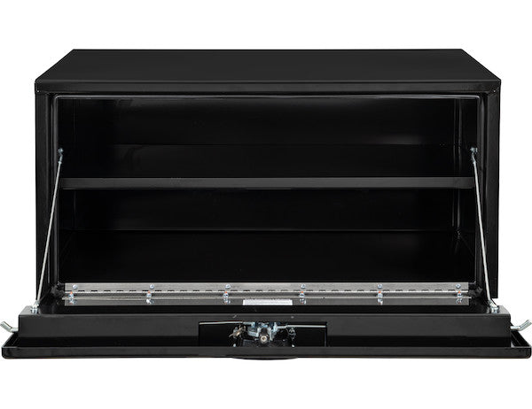 18x18x36 Inch Black Steel Underbody Truck Box with Built-In Shelf - 3-point Latch