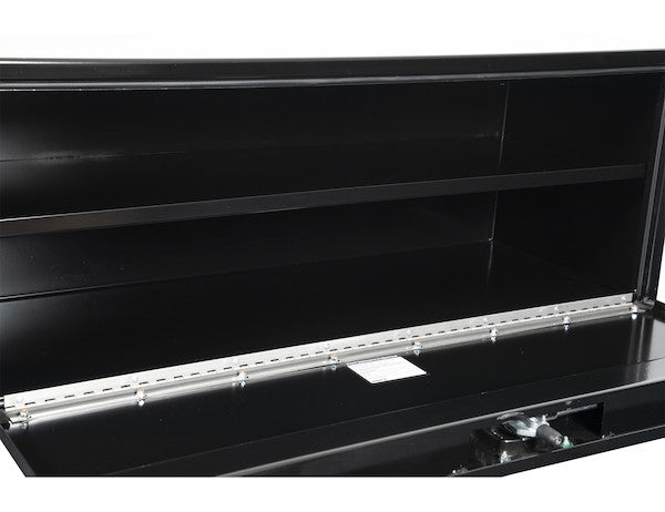 18x18x36 Inch Black Steel Underbody Truck Box with Built-In Shelf - 3-point Latch