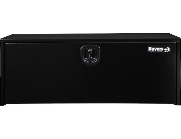 18x18x48 Inch Black Steel Underbody Truck Box with Built-In Shelf - 3-point Latch