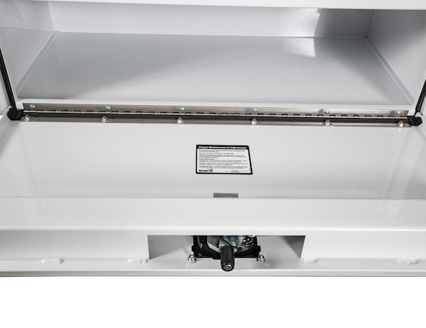 18x18x36 Inch White Steel Underbody Truck Box with Built-in Shelf - 3-Point Latch