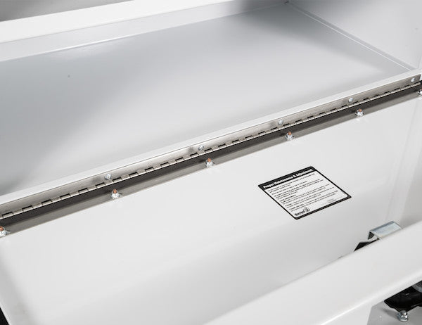 18x18x48 Inch White Steel Underbody Truck Box with Built-in Shelf - 3-Point Latch