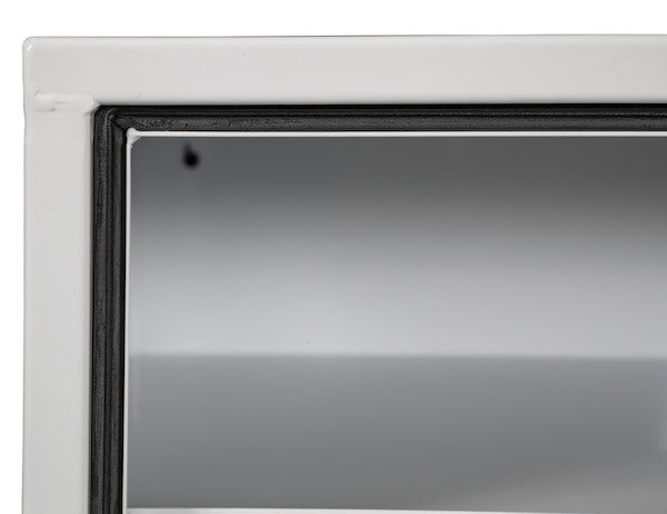 18x18x36 Inch White Steel Underbody Truck Box with Built-in Shelf - 3-Point Latch