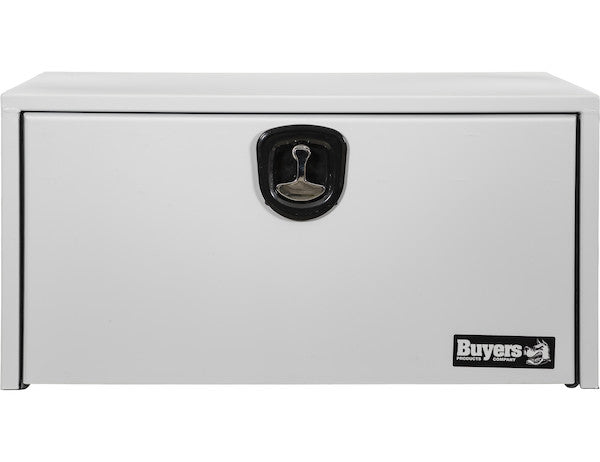 18x18x36 Inch White Steel Underbody Truck Box with Built-in Shelf - 3-Point Latch