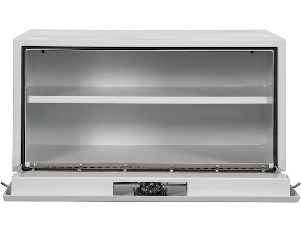 18x18x36 Inch White Steel Underbody Truck Box with Built-in Shelf - 3-Point Latch