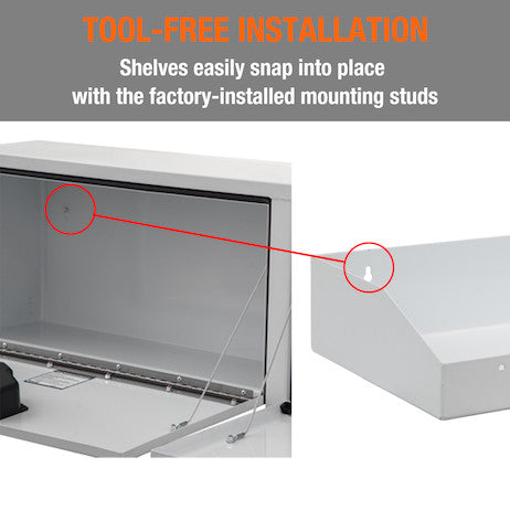 Custom-Fit Shelf for Buyers 1702895 Gloss White Steel Topsider Truck Tool Box