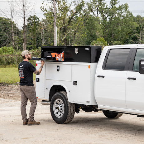 18x16x90 Inch Black Steel Topsider Truck Box