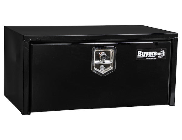 14x16x30 Inch Black Steel Underbody Truck Box with Built-In Shelf