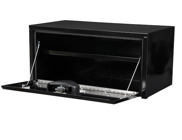 14x16x30 Inch Black Steel Underbody Truck Box with Built-In Shelf