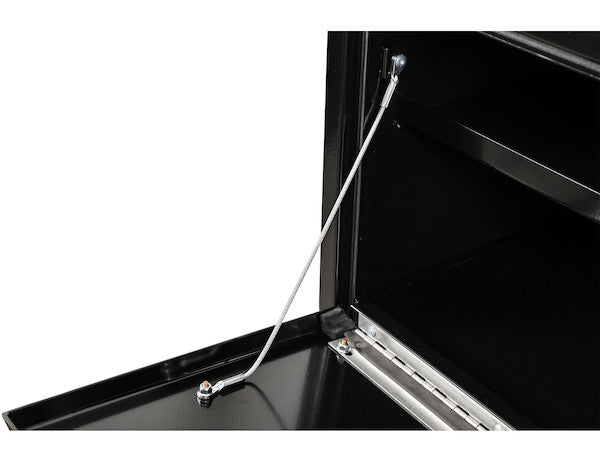 14x16x30 Inch Black Steel Underbody Truck Box with Built-In Shelf