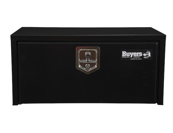 14x16x30 Inch Black Steel Underbody Truck Box with Built-In Shelf