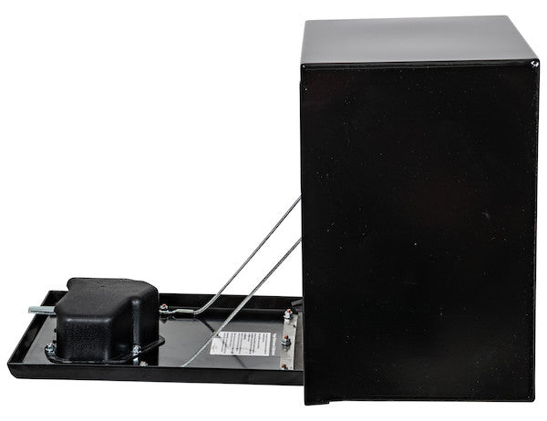 15x10x15 Inch Black Steel Underbody Truck Box with T-Handle