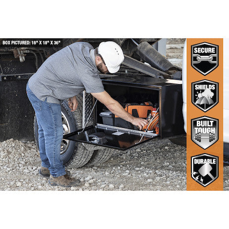 15x13x24 Inch Black Steel Underbody Truck Box with T-Handle