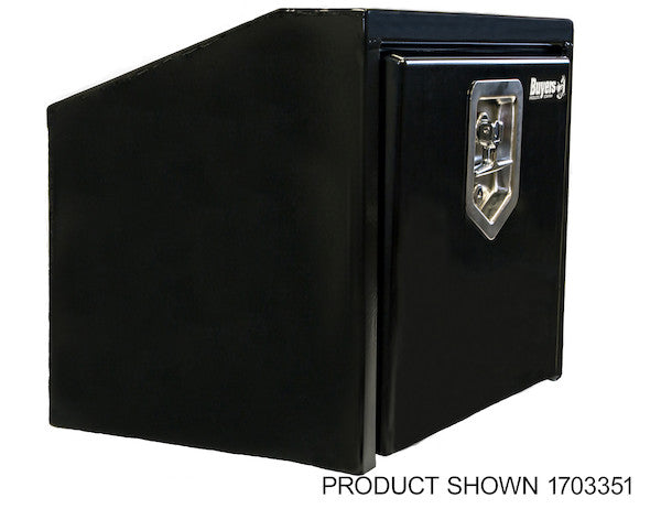 14/10.5x12x30 Inch Black Steel Underbody Truck Box With Slanted Back 