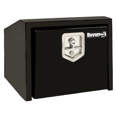 14/10.5x12x30 Inch Black Steel Underbody Truck Box With Slanted Back 