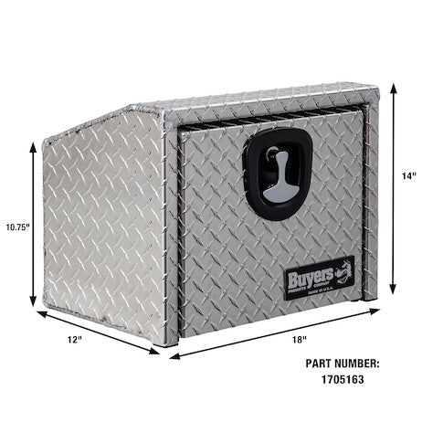 14/10.74x12x18 Inch Diamond Tread Aluminum Underbody Truck Box With Slanted Back