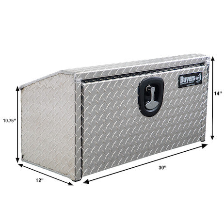 14/10.74x12x30 Inch Diamond Tread Aluminum Underbody Truck Box With Slanted Back