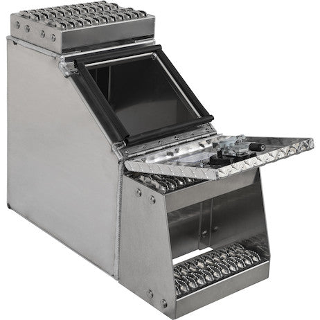 24x28x18 Inch Heavy Duty Diamond Tread Aluminum Step Box