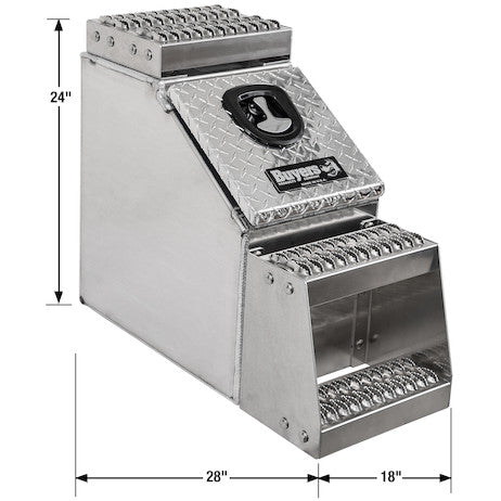 24x28x18 Inch Heavy Duty Diamond Tread Aluminum Step Box